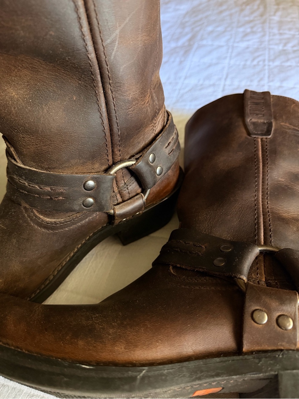 Brown Leather Harness Boots - Picture 3 of 4